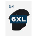 5pack pánskych čiernych tričiek AGEN - 6XL