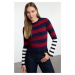 Trendyol Black Ribbed Color Block Knit Sweater