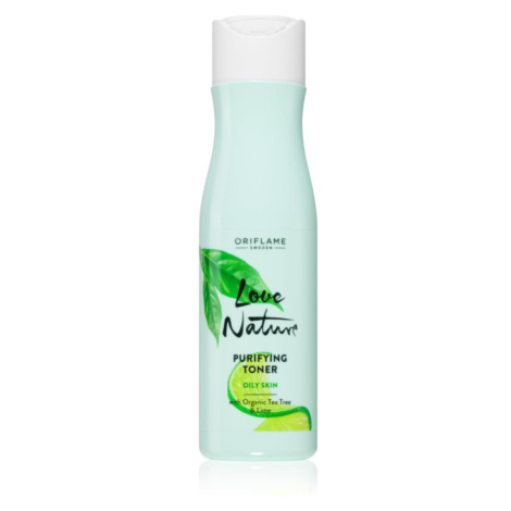 Oriflame Love Nature Organic Tea Tree & Lime čistiaca pleťová voda pre mastnú pleť