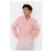 Trendyol ružový široký pletený sveter s mäkkou textúrou