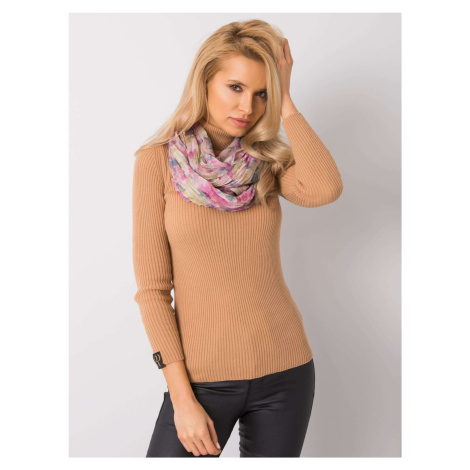 Powder pink scarf with floral pattern