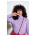 Lady's fitted turtleneck lilac