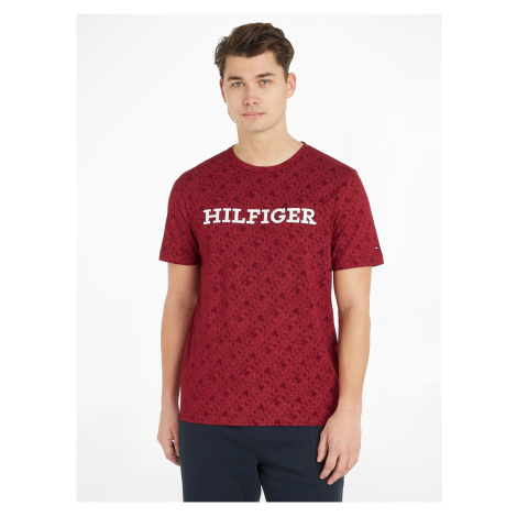 Červené pánske vzorované tričko Tommy Hilfiger