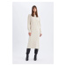 DEFACTO Regular Fit Half Turtleneck Basic Long Sleeve Dress