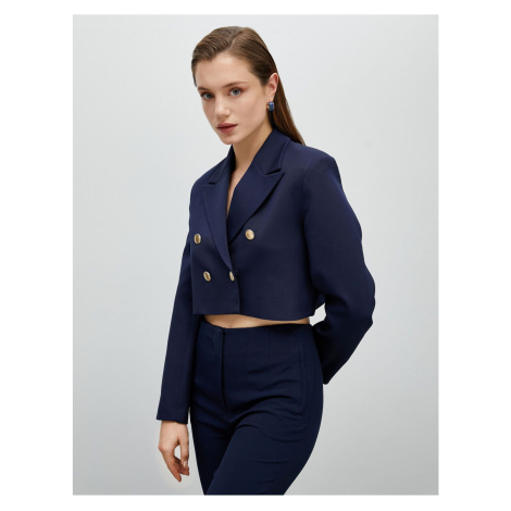 Koton Crop Blazer Jacket Buttoned Double Breasted