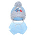 Zimná detská čiapočka so šálom New Baby psík tmavo modrá, veľ:104 , 20C26871