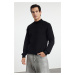 Trendyol Black Slim Fit Half Turtleneck Textured Knitwear Sweater