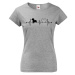 Dámské tričko pre milovníkov psov s potlačou Jazvečík hrubosrstý tep - skvelý darček