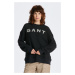 MIKINA GANT REL BOUCLE APPLIQUE C-NECK SWEAT EBONY BLACK