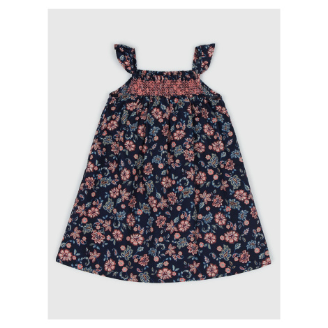 Tmavomodré dievčenské kvetované šaty GAP