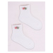 Yoclub Členkové ponožky bez vzoru lodičiek - 3 balenia SKC/3D-AP/3PAK/GIR/002 White