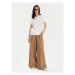 Weekend Max Mara Bavlnené nohavice Diletta 2415131062 Hnedá Wide Leg