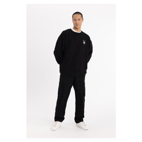 DEFACTO Gabardine Trousers Baggy Fit Cargo Pocket Basic Plain