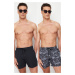 Trendyol Printed-Plain 2-Piece Set Swim Shorts