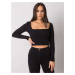 ČIERNY DÁMSKY CROP TOP S DLHÝMI RUKÁVMI RV-BZ-7314.97-BLACK