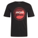 JACK & JONES Tričko 'LOYD'  červená / čierna / biela