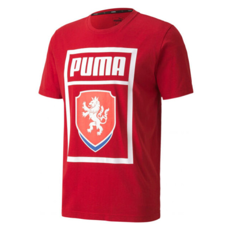 Puma FACR PUMA DNA TEE Pánske futbalové tričko, červená, veľkosť