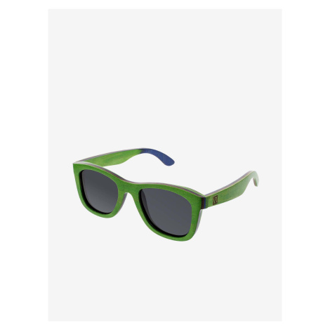 VeyRey Drevené polarizačné slnečné okuliare Nerd Metasequoia zelené
