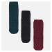 Reserved - Súprava 3 párov bodkovaných ponožiek - Čierna