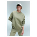 DEFACTO Oversize Wide Pattern Crew Neck Thick Basic Plain Casual Sweatshirt