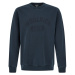 Mikina Woolrich Garment Dyed Logo Crewneck Melton Blue