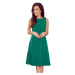 Zelené dámské trapézové šaty s asymetrickým XXL model 8431500 - numoco