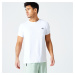 Pánske tričko 120 na fitnes priedušné s okrúhlym výstrihom biele