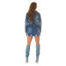 Sexy Jeans Jacket with glitter Festival Style denimblue