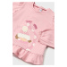 Tričko s dlhým rukávom pre bábätká Mayoral ružová farba