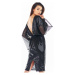 Flitrové dámske šaty čiernej farby s odhaleným chrbtom