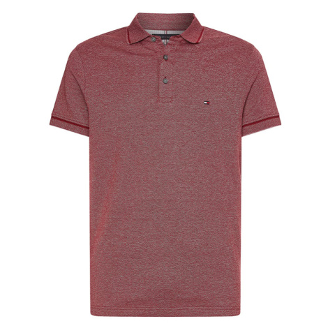 Tommy Hilfiger Polo tričko - MOULINE TIPPED SLIM POLO červené