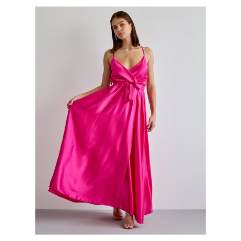 Ružové saténové šaty Helda