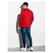 Červená pánska mikina na zips bez kapucne Ombre Clothing B1071