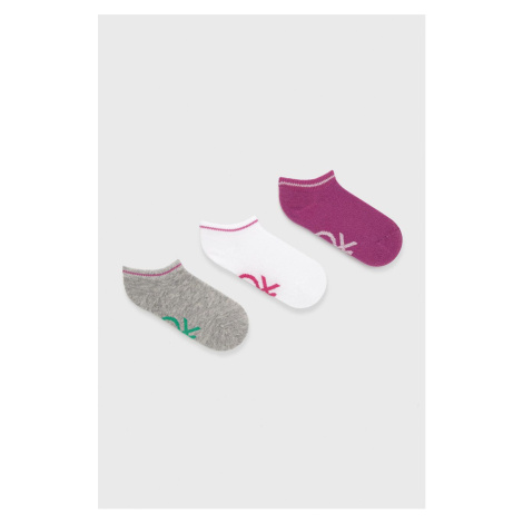 Detské ponožky United Colors of Benetton (3-pak) ružová farba