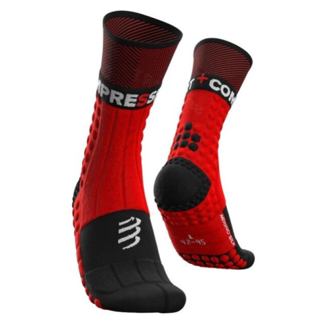 Compressport PRO RACING SOCKS WINTER TRAIL Zimné bežecké ponožky, červená, veľkosť