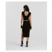 Šaty Karl Lagerfeld Slvs High Neck Knit Dress Čierna