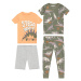 Carter's Pyžamo  sivá melírovaná / kaki / oranžová / biela