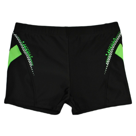 Chlapčenské plavky Noviti boxerky čierno-zelené KC005 Čierna