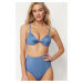 Trendyol Blue Balconet Push Up Bikini Top