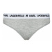 KARL LAGERFELD Súprava 2 kusov klasických nohavičiek Logo Hipsters Set 211W2125 Sivá