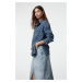 Trendyol Blue Accessory Detailed Oversize Denim Shirt