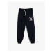 Koton Jogger Sweatpants Slogan Printed Pocket Tied Waist