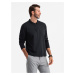 Ombre Men's longsleeve with zippered polo collar - black