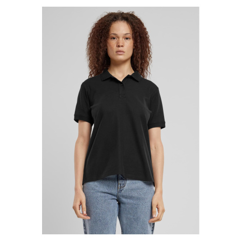 Women's polo shirt black Urban Classics