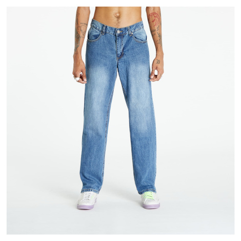 Kalhoty Urban Classics Straight Slit Jeans Middeepblue
