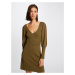 Morgan Pletené šaty  olivová
