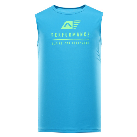 Men's quick-drying tank top ALPINE PRO MIXED neon atomic blue