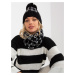 Women's winter cap black and white pattern