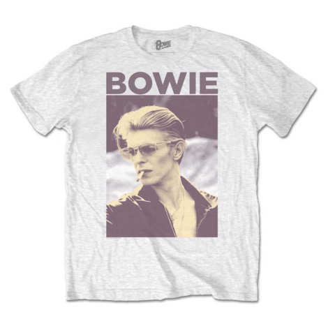 David Bowie tričko Smoking Biela