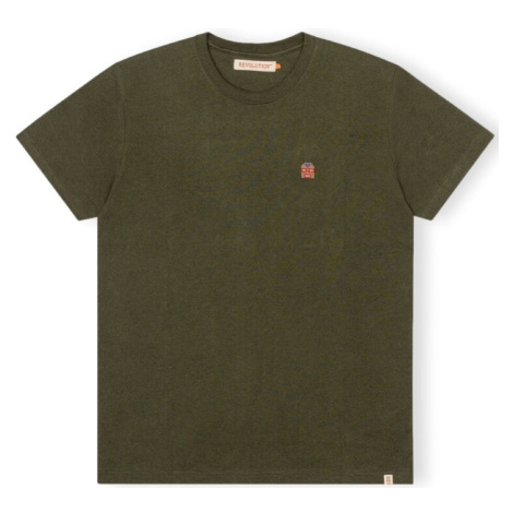 Revolution  T-Shirt Regular 1340 WES - Army/Melange  Tričká a polokošele Zelená